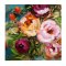 blomster, L�rredsprint med maling 100x100cm
