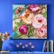 blomster, L�rredsprint med maling 100x100cm