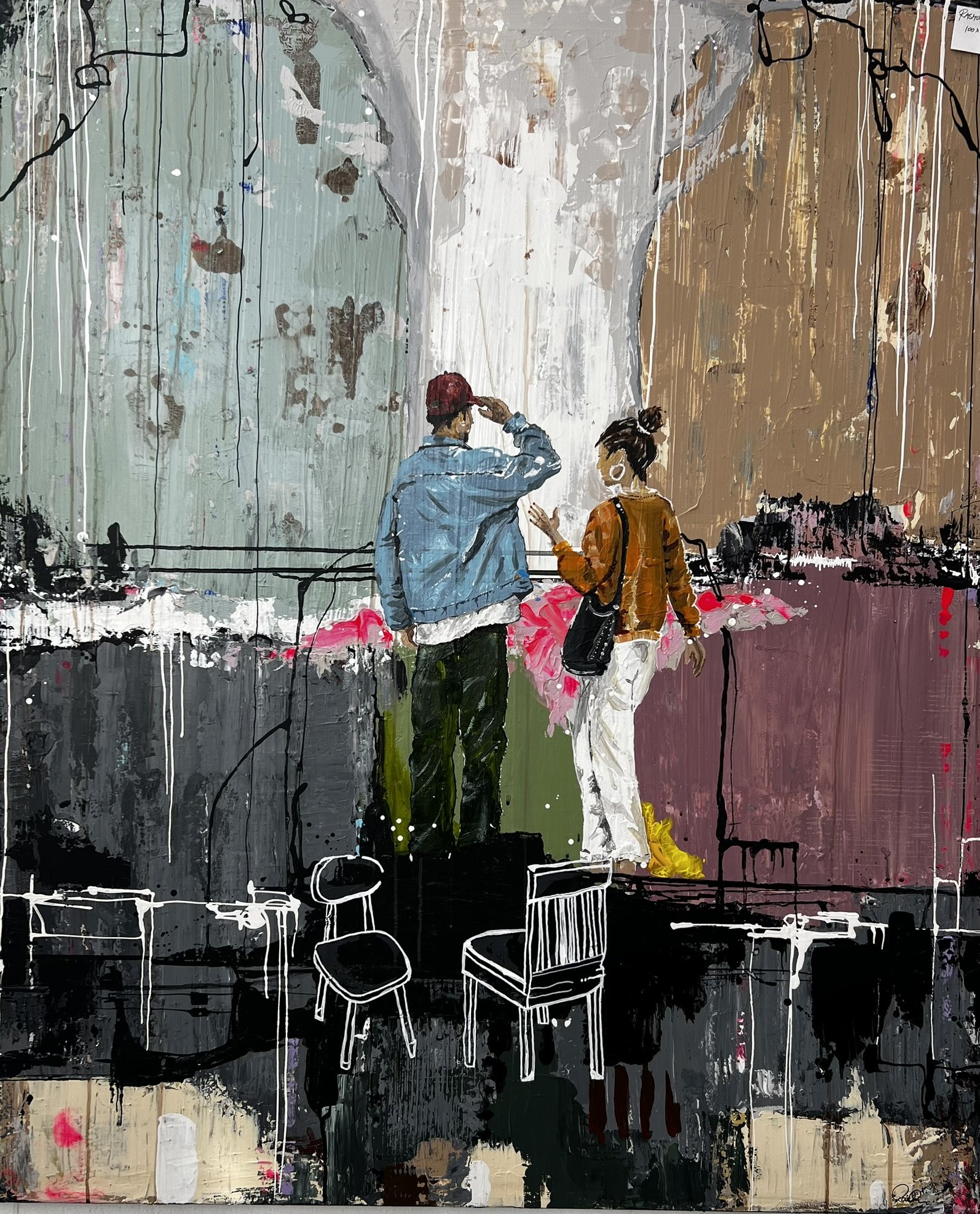 Akrylmaleri, Rasmus M�ller 100x120cm