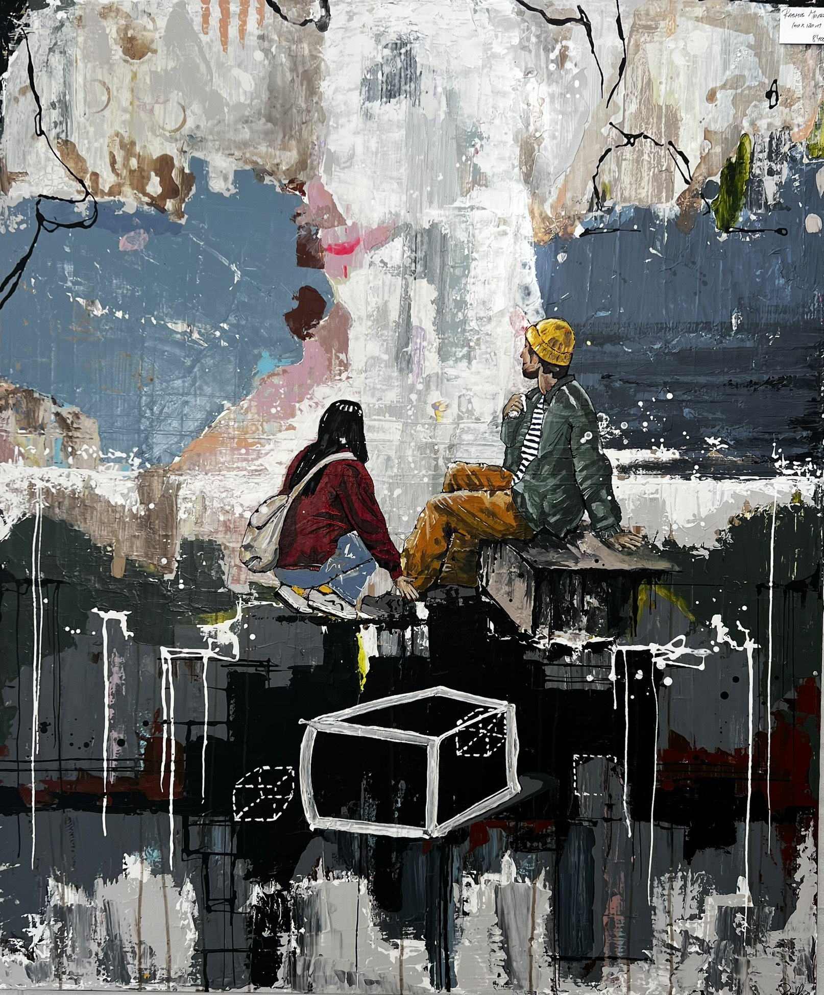 Akrylmaleri, Rasmus M�ller 100x120cm