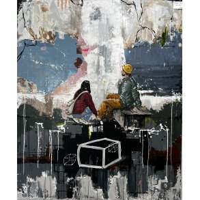 Akrylmaleri, Rasmus M�ller 100x120cm