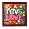 Love, L�rredsprint med maling 100x100cm