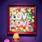 Love, L�rredsprint med maling 100x100cm