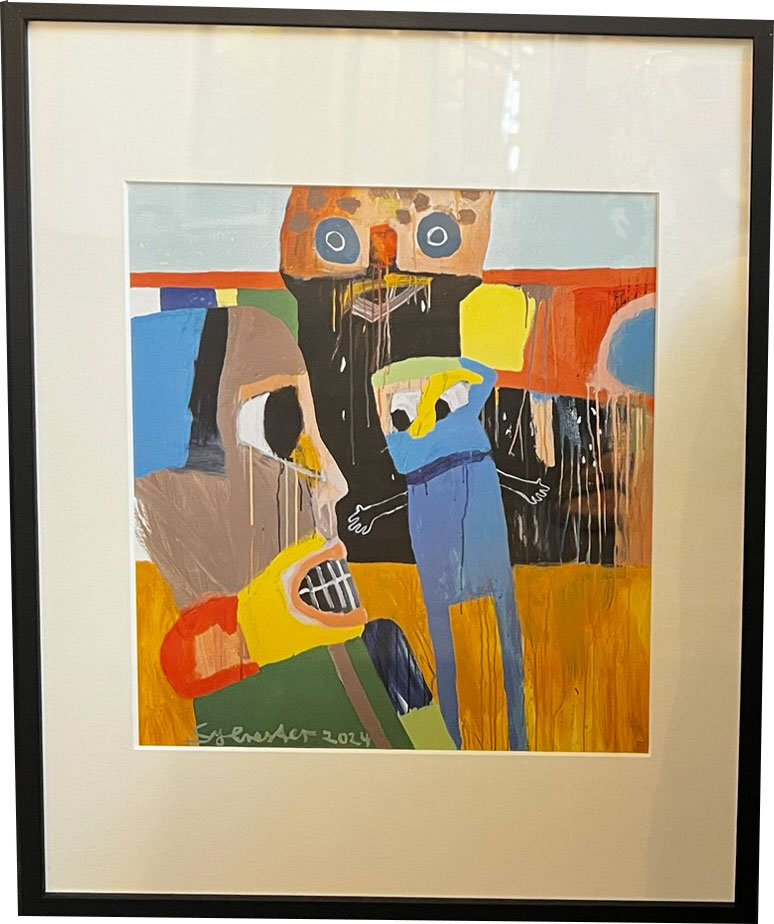 Leif Sylvester, plakat indrammet i passepartout og sort ramme, 40x50cm