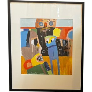 Leif Sylvester, plakat indrammet i passepartout og sort ramme, 40x50cm