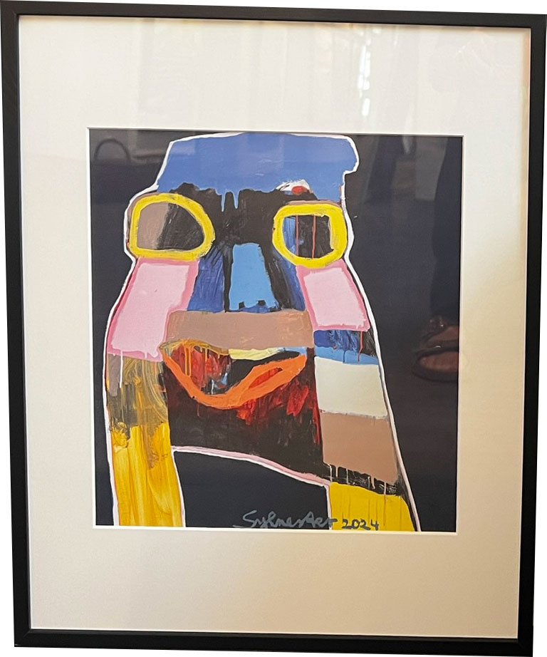 Leif Sylvester, plakat indrammet i passepartout og sort ramme, 40x50cm