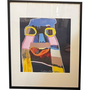 Leif Sylvester, plakat indrammet i passepartout og sort ramme, 40x50cm