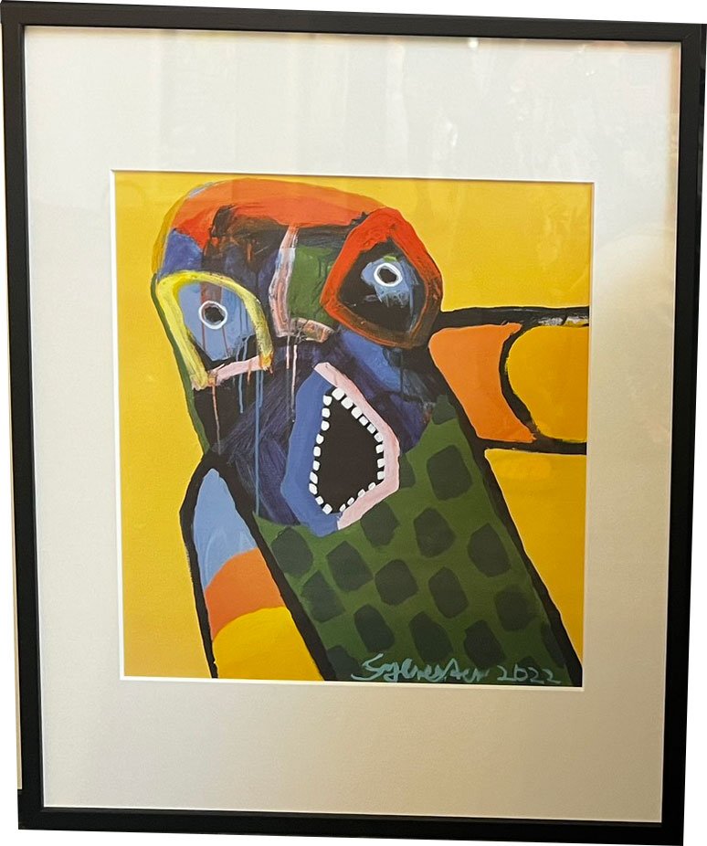 Leif Sylvester, plakat indrammet i passepartout og sort ramme, 40x50cm