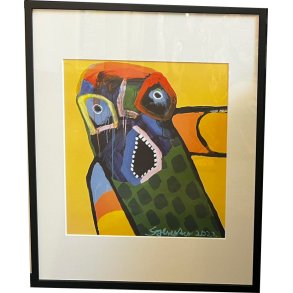 Leif Sylvester, plakat indrammet i passepartout og sort ramme, 40x50cm