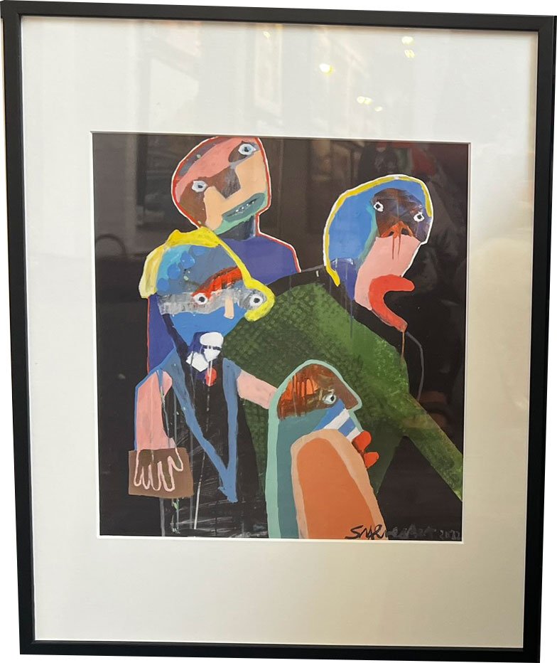 Leif Sylvester, plakat indrammet i passepartout og sort ramme, 40x50cm