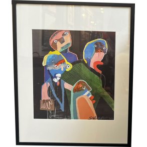 Leif Sylvester, plakat indrammet i passepartout og sort ramme, 40x50cm