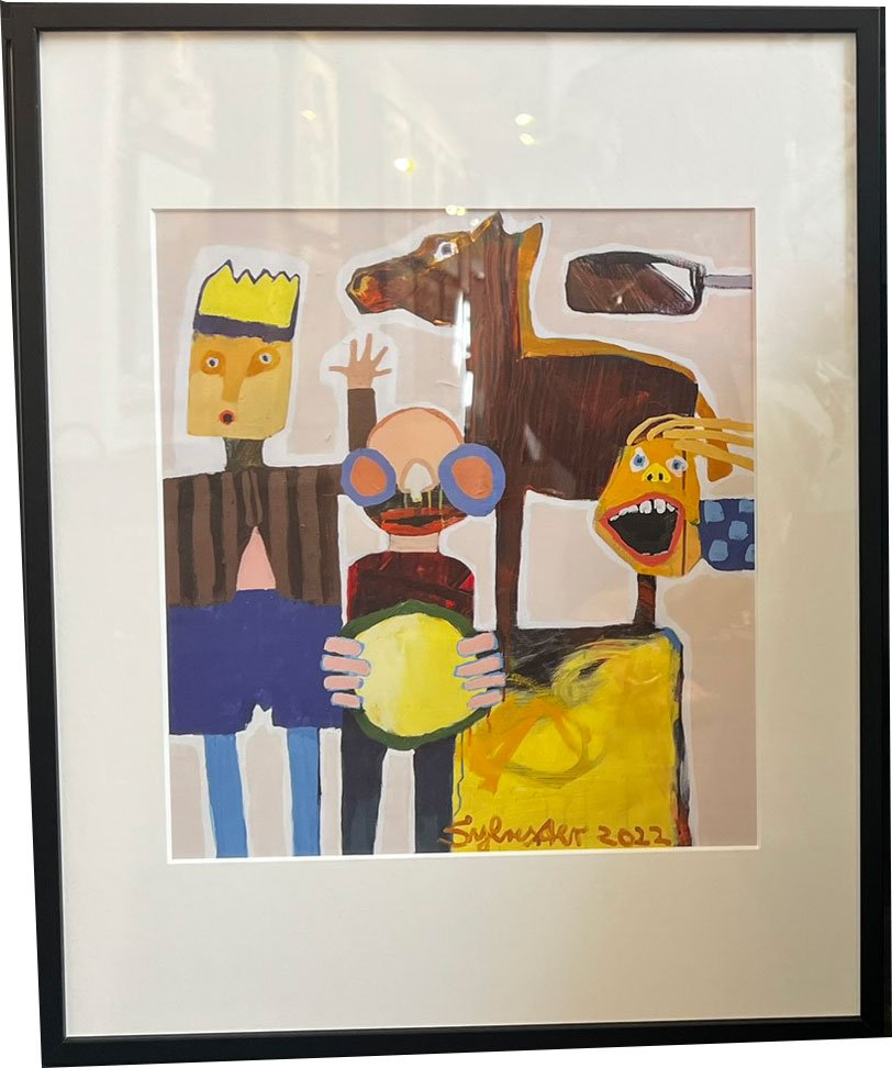 Leif Sylvester, plakat indrammet i passepartout og sort ramme, 40x50cm