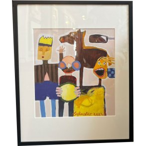 Leif Sylvester, plakat indrammet i passepartout og sort ramme, 40x50cm