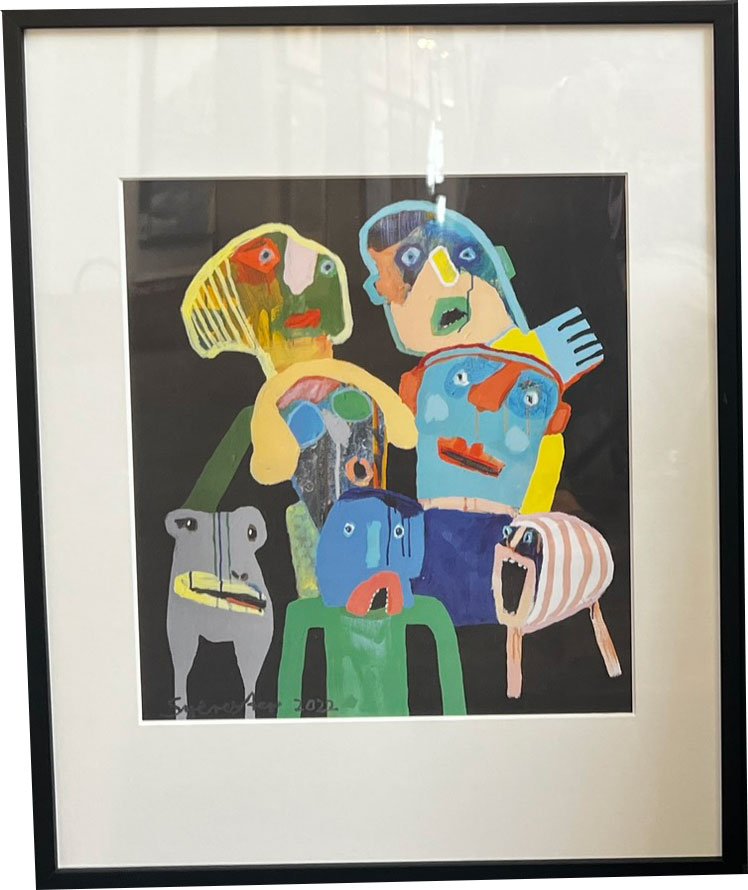 Leif Sylvester, plakat indrammet i passepartout og sort ramme, 40x50cm
