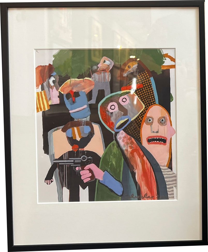 Leif Sylvester, plakat indrammet i passepartout og sort ramme, 40x50cm