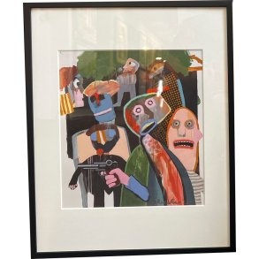 Leif Sylvester, plakat indrammet i passepartout og sort ramme, 40x50cm