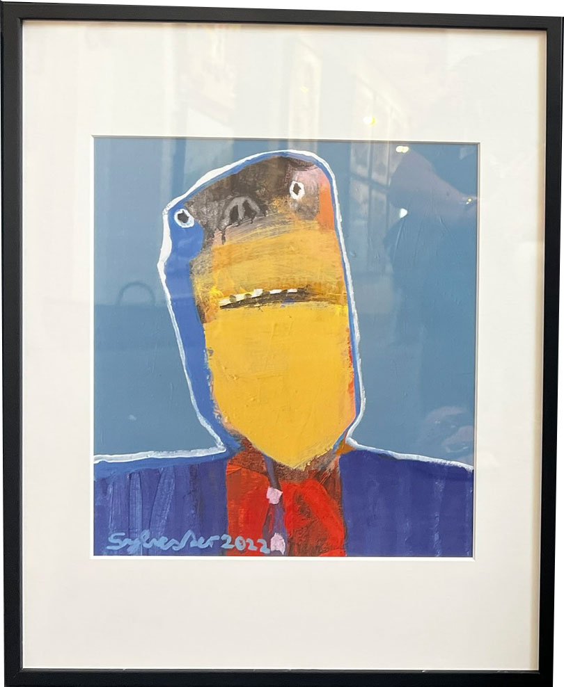 Leif Sylvester, plakat indrammet i passepartout og sort ramme, 40x50cm