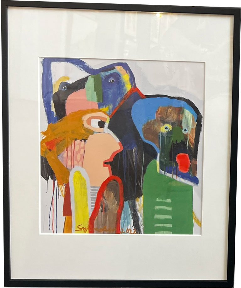 Leif Sylvester, plakat indrammet i passepartout og sort ramme, 40x50cm