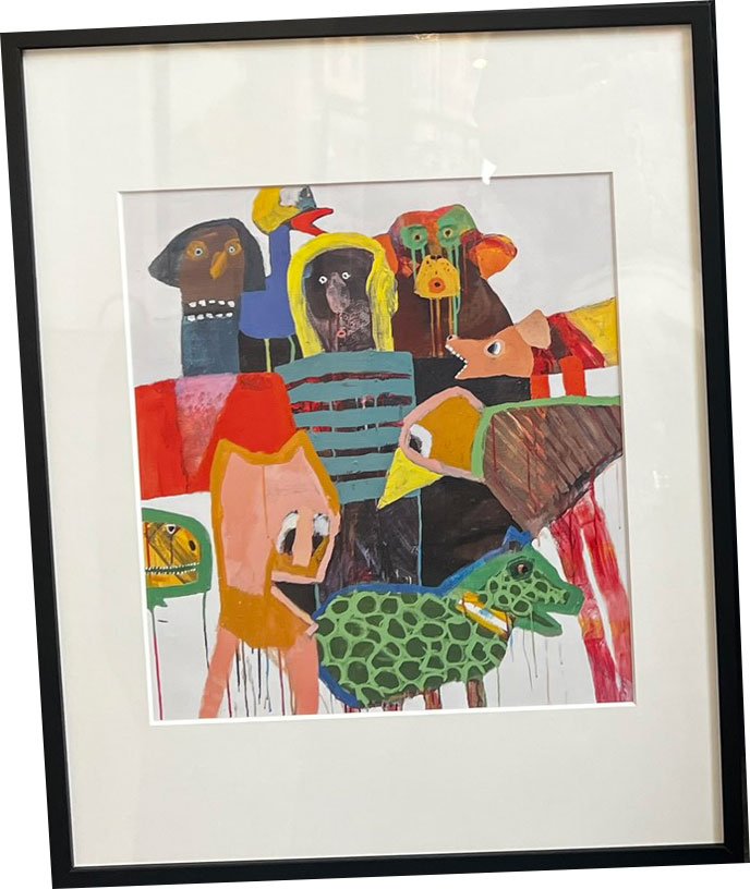 Leif Sylvester, plakat indrammet i passepartout og sort ramme, 40x50cm