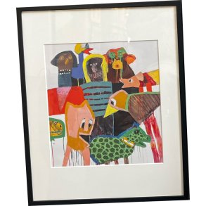 Leif Sylvester, plakat indrammet i passepartout og sort ramme, 40x50cm