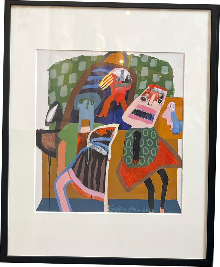 Leif Sylvester, plakat indrammet i passepartout og sort ramme, 40x50cm