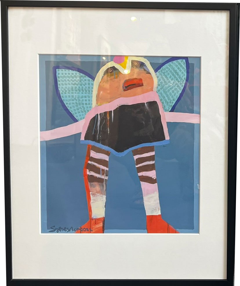 Leif Sylvester, plakat indrammet i passepartout og sort ramme, 40x50cm