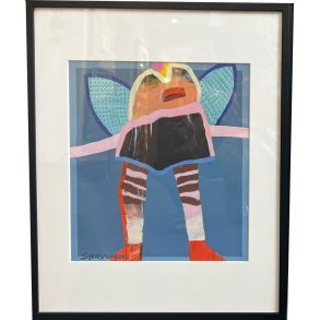 Leif Sylvester, plakat indrammet i passepartout og sort ramme, 40x50cm