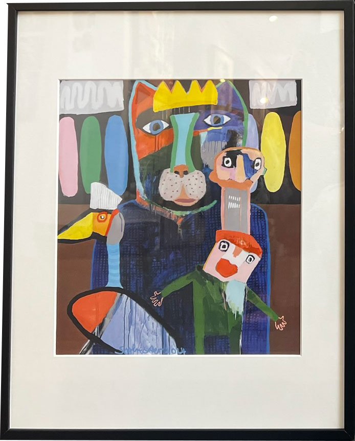 Leif Sylvester, plakat indrammet i passepartout og sort ramme, 40x50cm