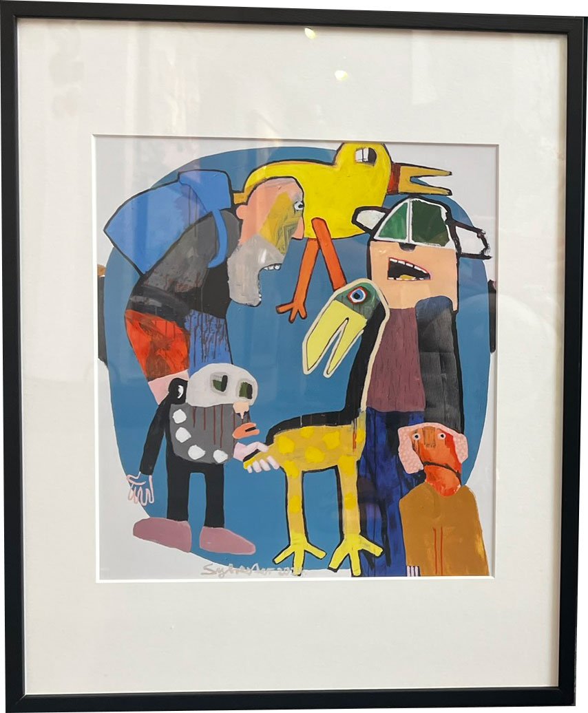 Leif Sylvester, plakat indrammet i passepartout og sort ramme, 40x50cm