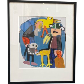 Leif Sylvester, plakat indrammet i passepartout og sort ramme, 40x50cm