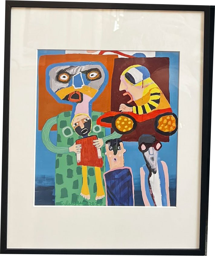 Leif Sylvester, plakat indrammet i passepartout og sort ramme, 40x50cm