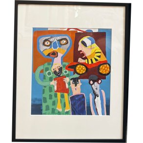 Leif Sylvester, plakat indrammet i passepartout og sort ramme, 40x50cm