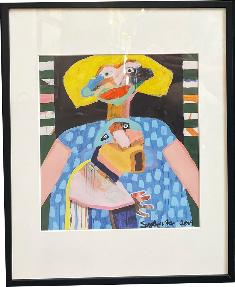 Leif Sylvester, plakat indrammet i passepartout og sort ramme, 40x50cm