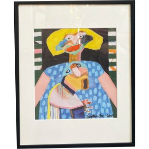Leif Sylvester, plakat indrammet i passepartout og sort ramme, 40x50cm