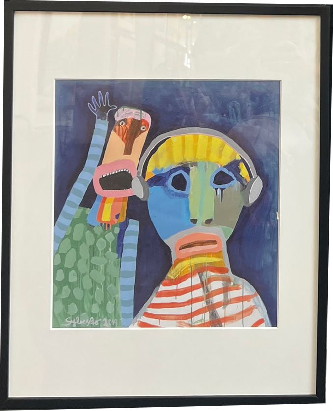 Leif Sylvester, plakat indrammet i passepartout og sort ramme, 40x50cm