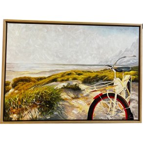 Ved Havet, oliemaleri af Sarah H�i 50x70cm