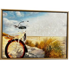 Ved Havet, oliemaleri af Sarah H�i 50x70cm