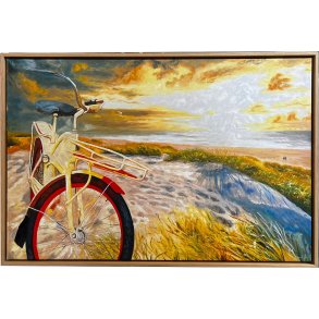 Ved Havet, oliemaleri af Sarah H�i 60x90cm
