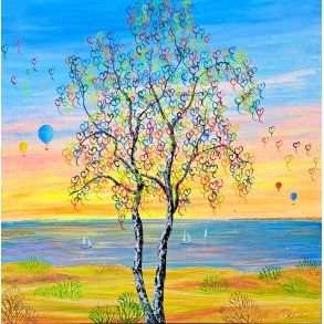 De lyse dage, 80x80cm af Jannie Kloster