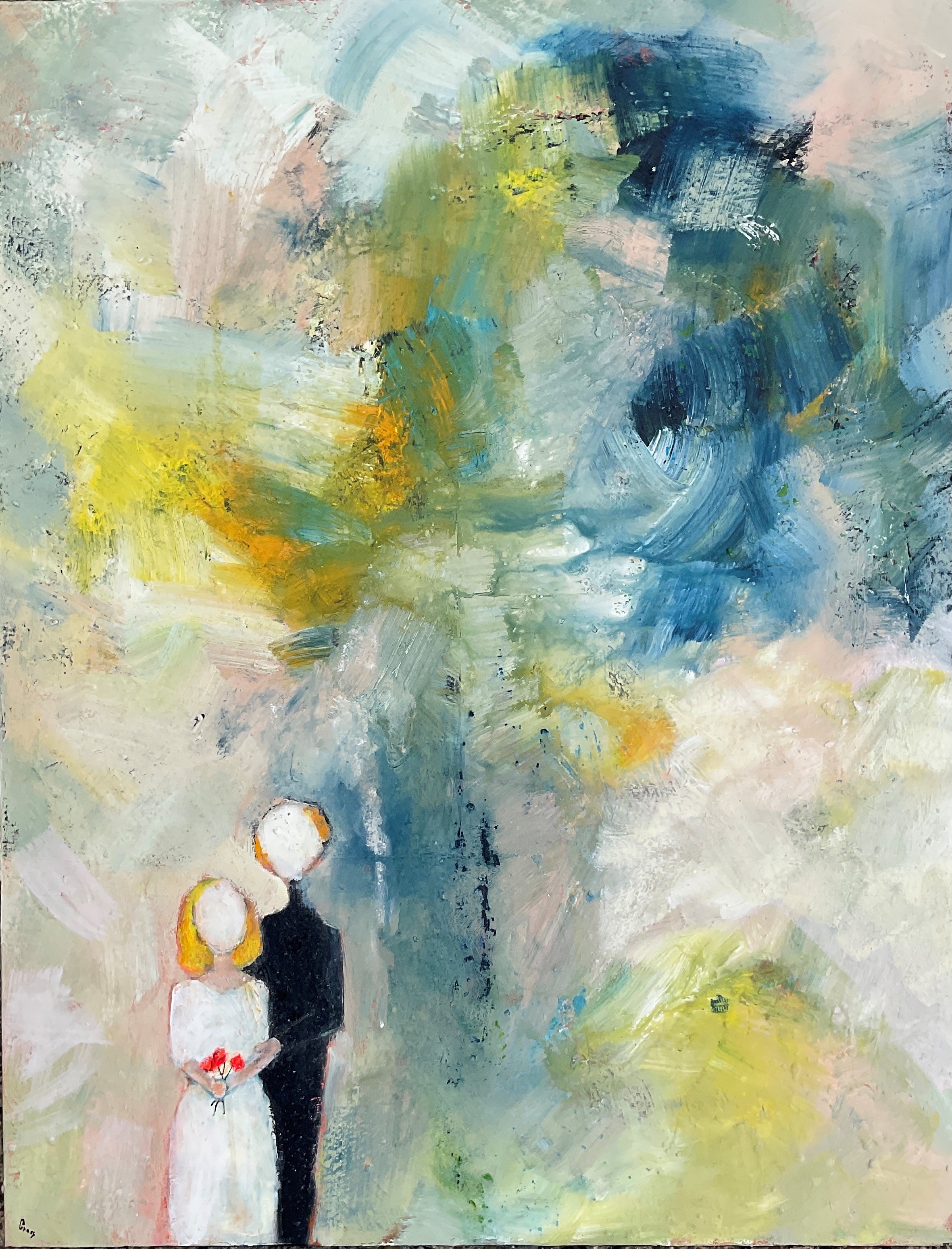 I medgang og modgang, maleri af Inge Merete Gross,90x70cm
