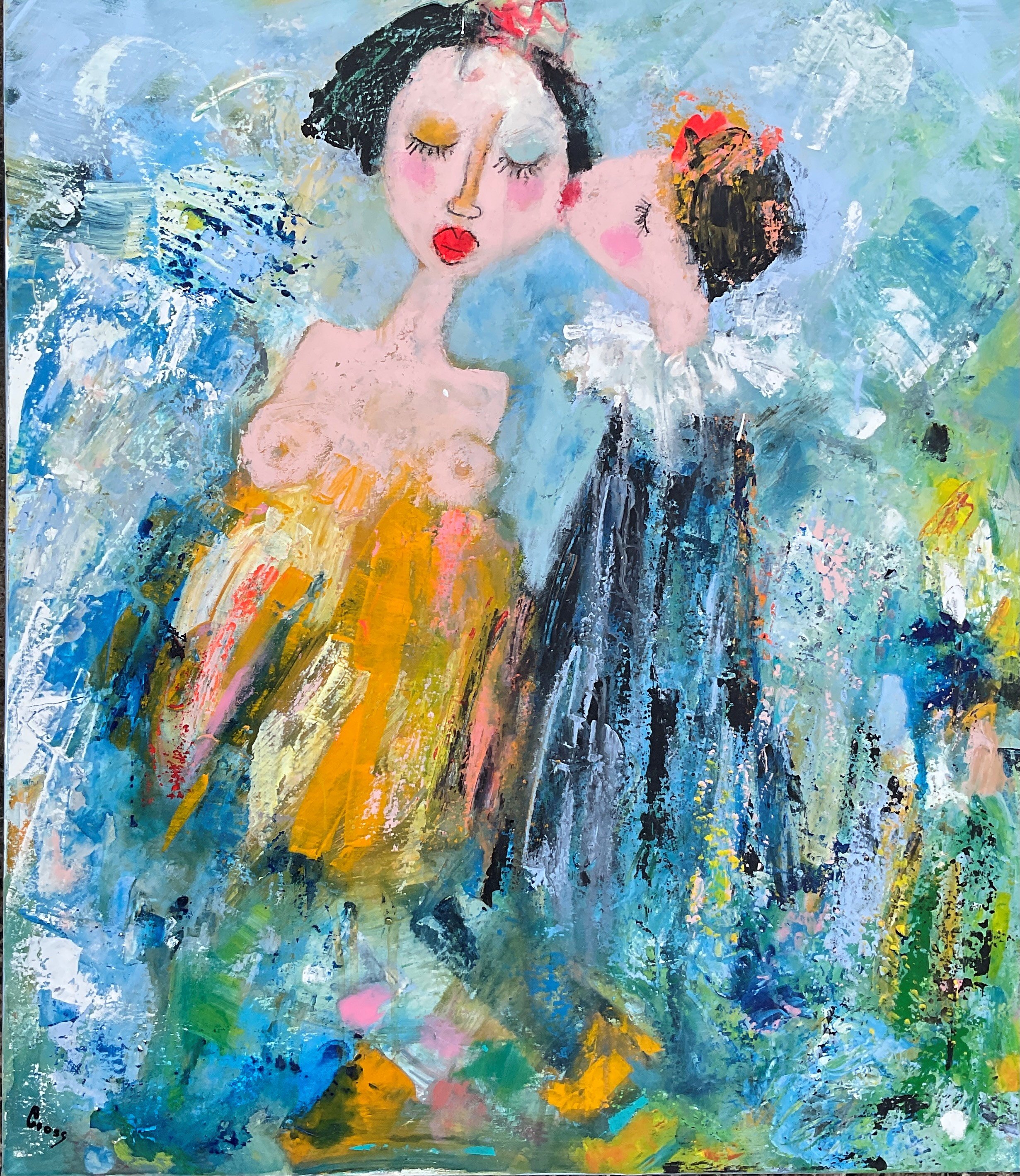 Tr�skovals, maleri af Inge Merete Gross, 60x70cm