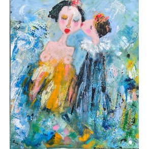 Tr�skovals, maleri af Inge Merete Gross, 60x70cm