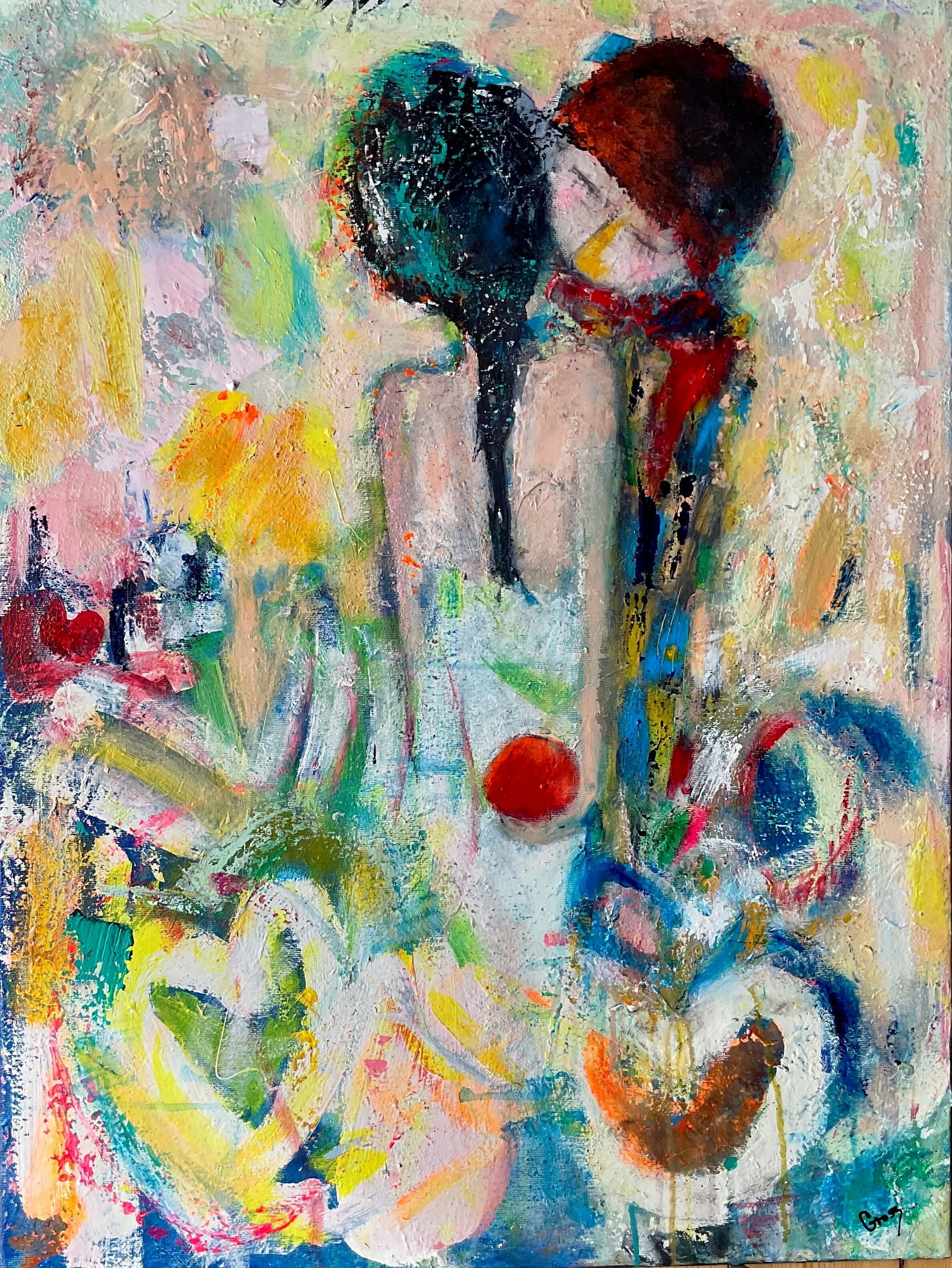 K�rlighedens vilje og veje, maleri af Inge Merete Gross, 60x80cm