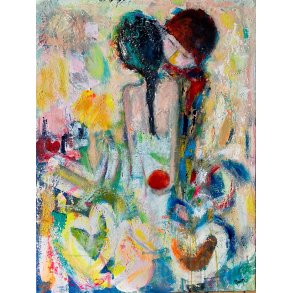 K�rlighedens vilje og veje, maleri af Inge Merete Gross, 60x80cm