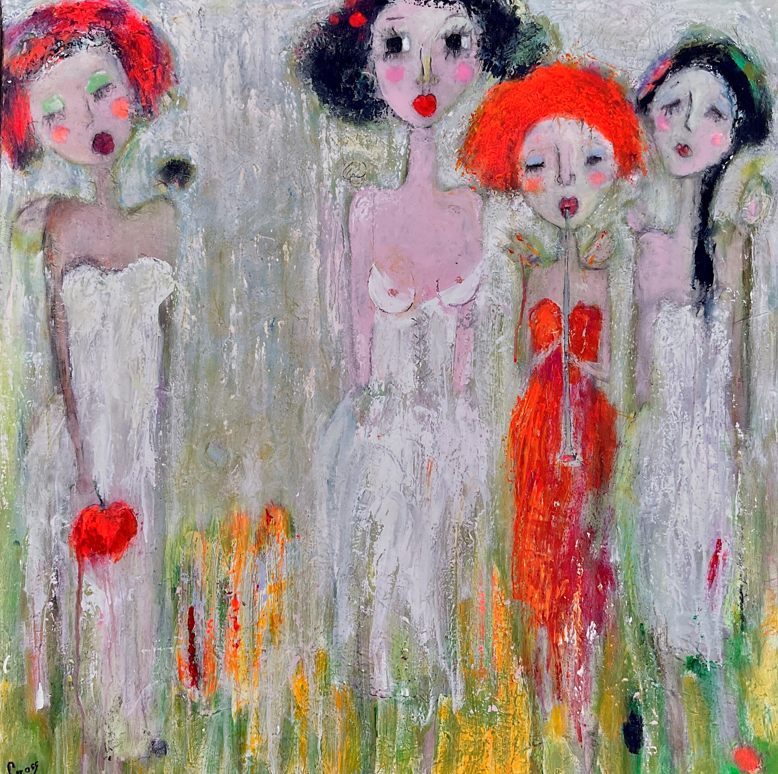 Kas cgucas, maleri af Inge Merete Gross, 90x90cm
