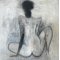 Susanne Gemmer 100x100cm abstrakt maleri med kvinde