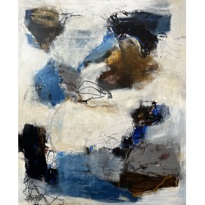 Rie Br�dsgaard abstrakt maleri 100x120cm