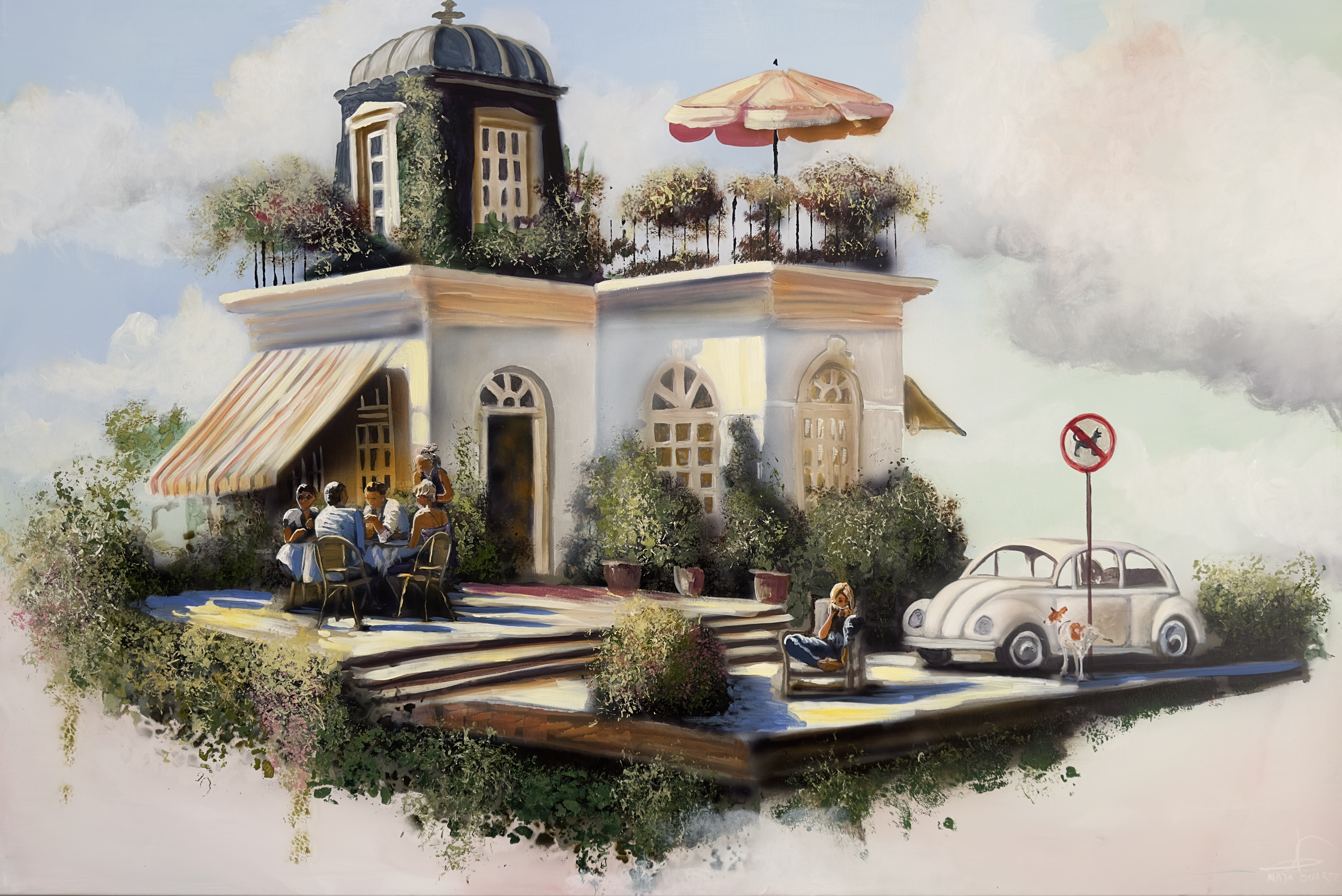 En lille markering,100x150cm maleri af Naja Duarte