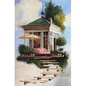 Et sted hvor tankerne springer,100x150cm maleri af Naja Duarte
