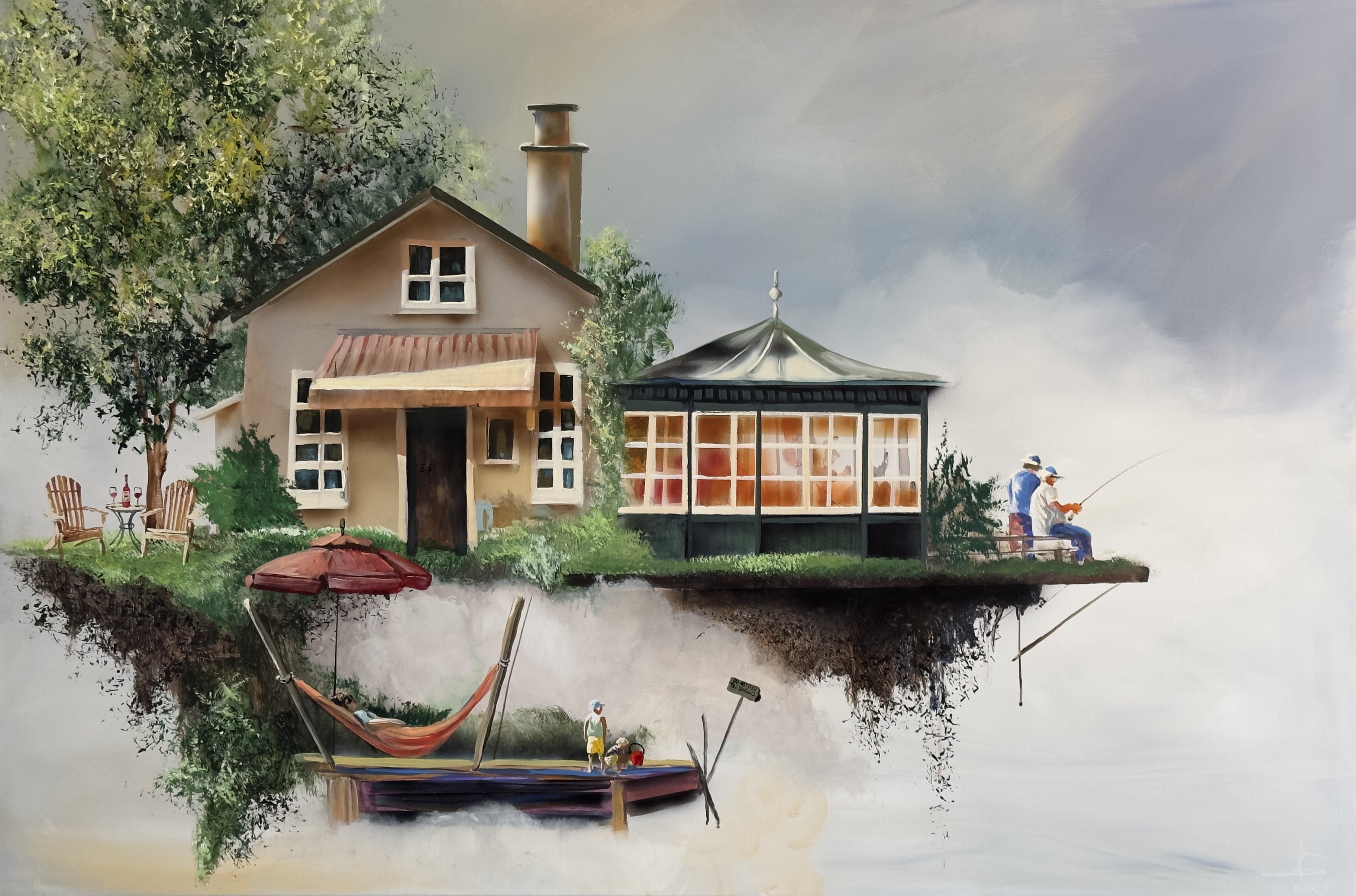 H�ng Ud,100x150cm maleri af Naja Duarte